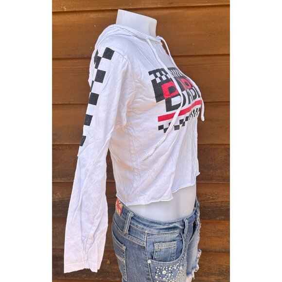 On Fire Racing Babe Hooded Long Sleeve Tee Shirt Size M - Picture 6 of 9